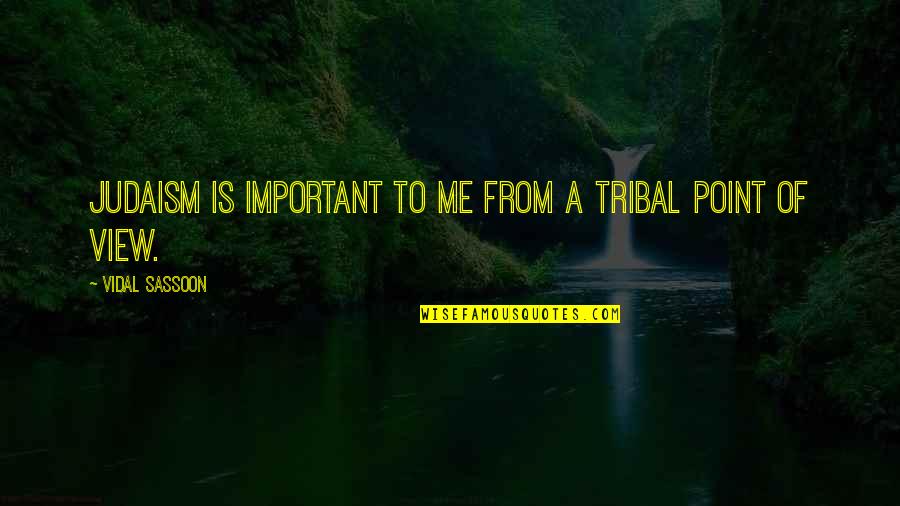 A View Quotes By Vidal Sassoon: Judaism is important to me from a tribal