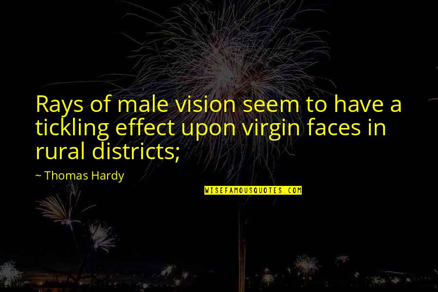 A Vision Quotes By Thomas Hardy: Rays of male vision seem to have a
