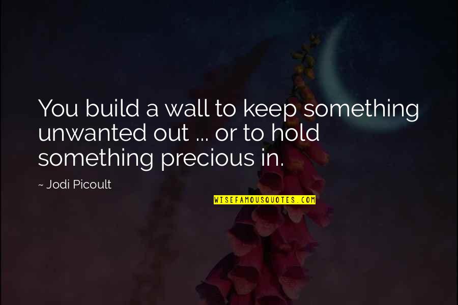 A Wall Quotes By Jodi Picoult: You build a wall to keep something unwanted A Wall Quotes By Jodi Picoult: You build a wall to keep something unwanted