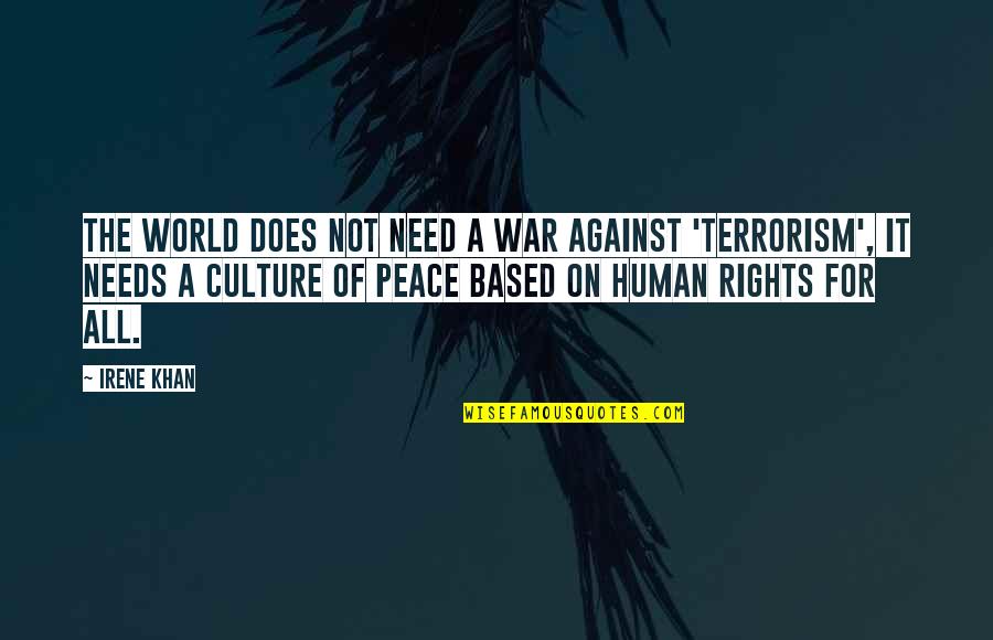 A War Quotes By Irene Khan: The world does not need a war against