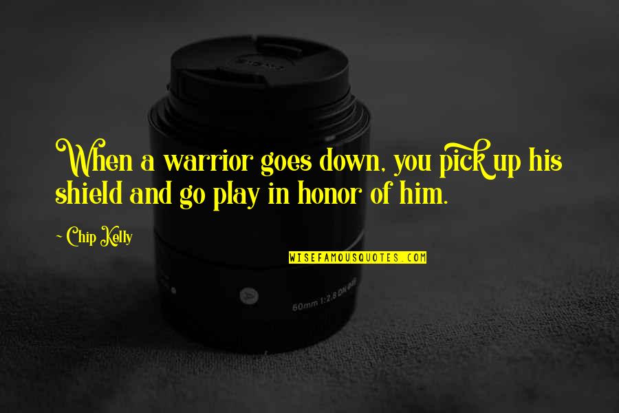 A Warrior Quotes By Chip Kelly: When a warrior goes down, you pick up