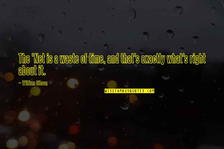 A Waste Of Time Quotes By William Gibson: The 'Net is a waste of time, and