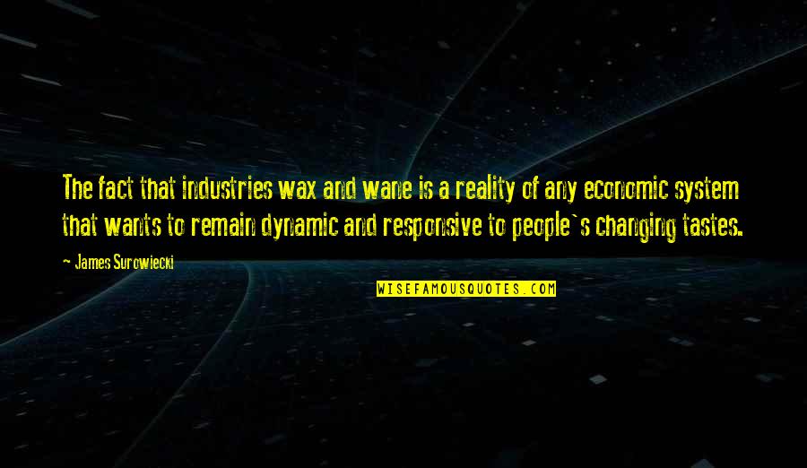 A Wax Quotes By James Surowiecki: The fact that industries wax and wane is