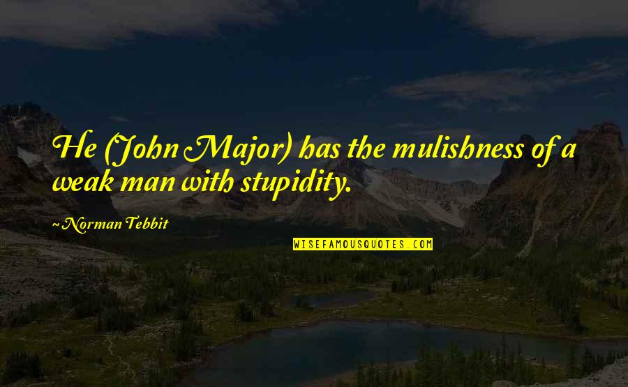 A Weak Man Quotes By Norman Tebbit: He (John Major) has the mulishness of a