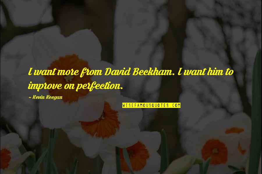 A Welcoming Home Quotes By Kevin Keegan: I want more from David Beckham. I want