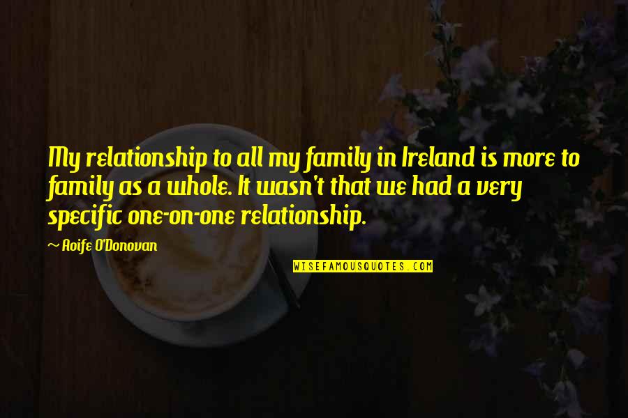 A Whole Family Quotes By Aoife O'Donovan: My relationship to all my family in Ireland