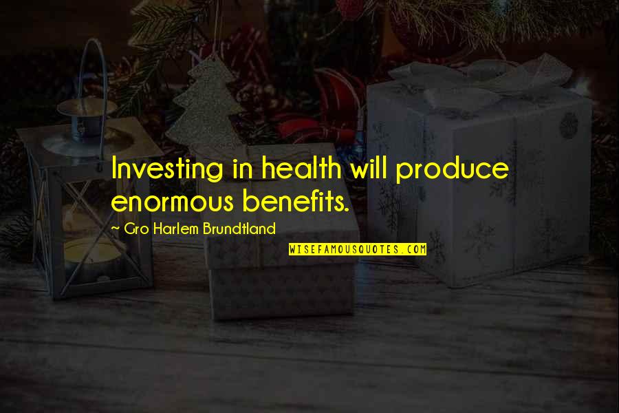 A Whole New Mind Important Quotes By Gro Harlem Brundtland: Investing in health will produce enormous benefits. A Whole New Mind Important Quotes By Gro Harlem Brundtland: Investing in health will produce enormous benefits.
