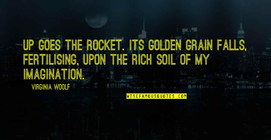 A Whole Nother Story Quotes By Virginia Woolf: Up goes the rocket. Its golden grain falls,