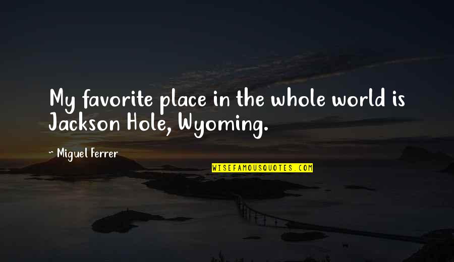 A Whole Other Hole Quotes By Miguel Ferrer: My favorite place in the whole world is