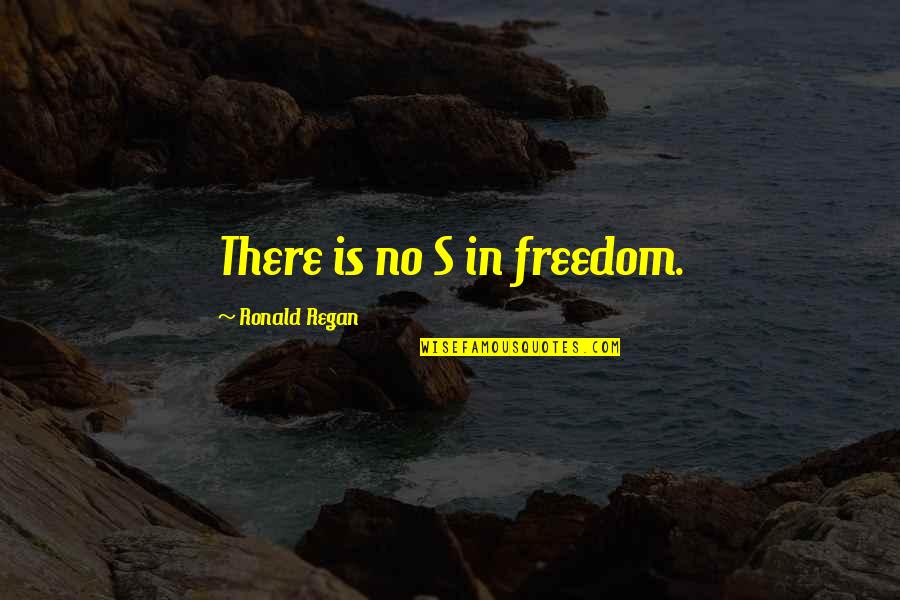 A Wise Person Once Told Me Quotes By Ronald Regan: There is no S in freedom.