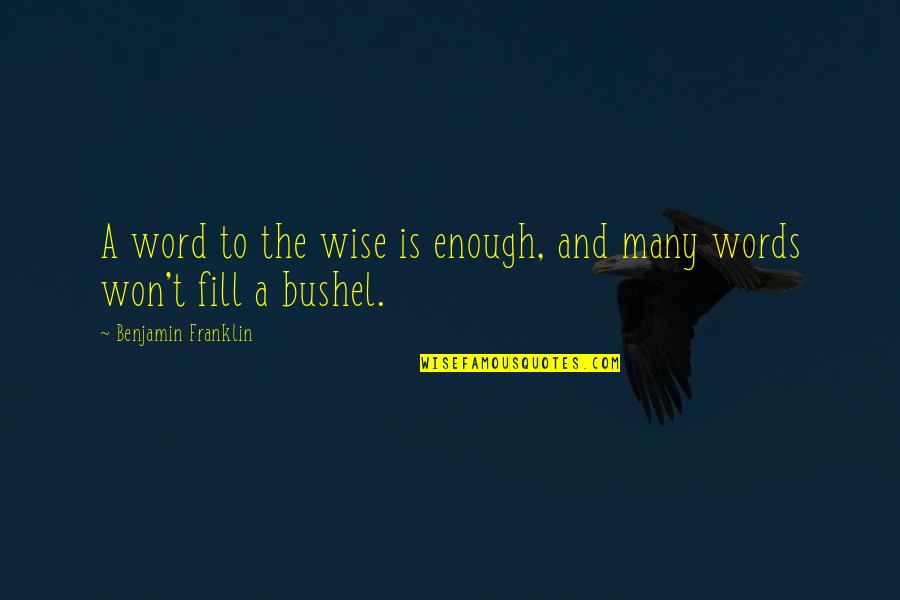 A Word For Wise Quotes By Benjamin Franklin: A word to the wise is enough, and