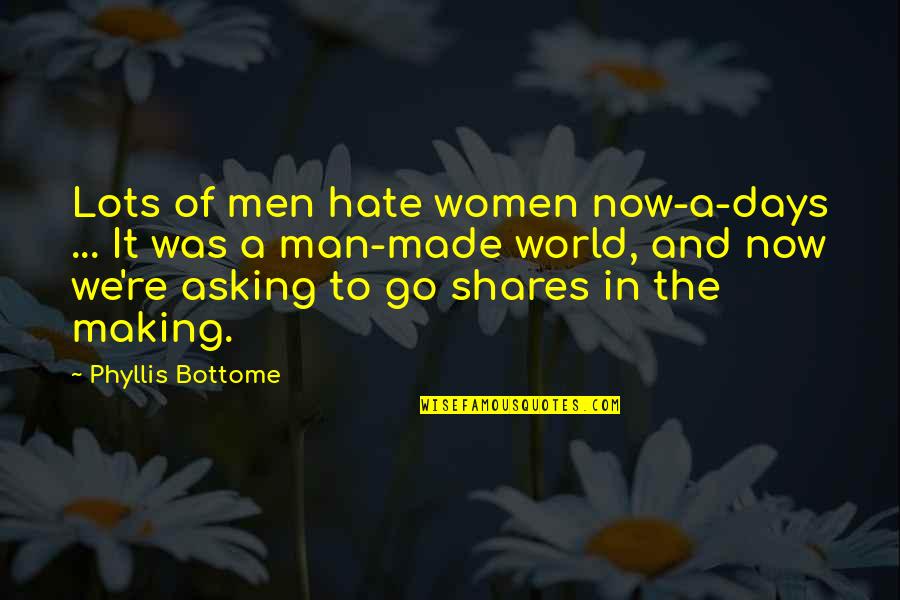A World Of Hate Quotes By Phyllis Bottome: Lots of men hate women now-a-days ... It