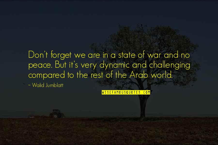 A World Of Peace Quotes By Walid Jumblatt: Don't forget we are in a state of A World Of Peace Quotes By Walid Jumblatt: Don't forget we are in a state of