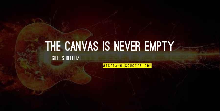 A Worthless Man Quotes By Gilles Deleuze: the canvas is never empty