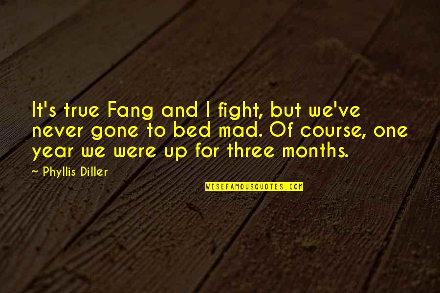 A Year Gone By Quotes By Phyllis Diller: It's true Fang and I fight, but we've