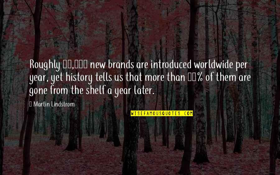 A Year Later Quotes By Martin Lindstrom: Roughly 21,000 new brands are introduced worldwide per