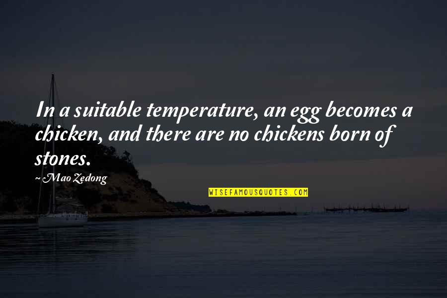 A Year Older Quotes By Mao Zedong: In a suitable temperature, an egg becomes a