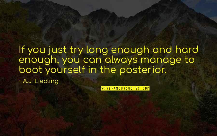 A Yourself Quotes By A.J. Liebling: If you just try long enough and hard