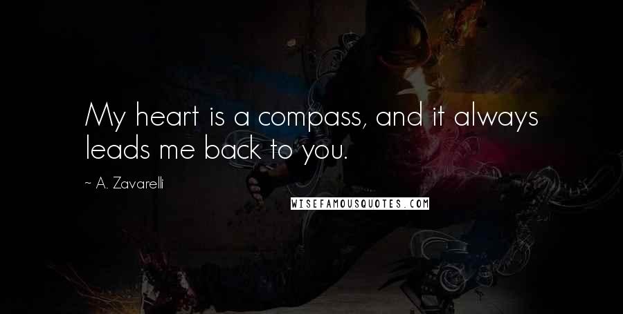 A. Zavarelli quotes: My heart is a compass, and it always leads me back to you.