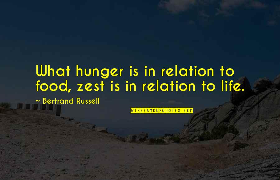 A Zest For Life Quotes By Bertrand Russell: What hunger is in relation to food, zest