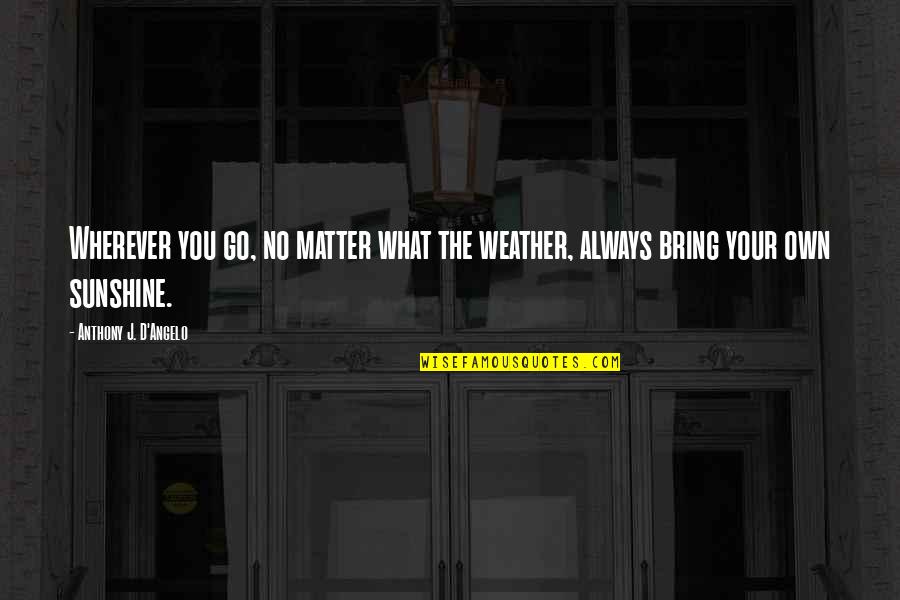 A3ow Quotes By Anthony J. D'Angelo: Wherever you go, no matter what the weather,