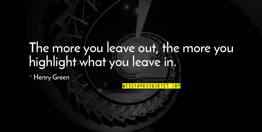 A5threshold1rsrp Quotes By Henry Green: The more you leave out, the more you