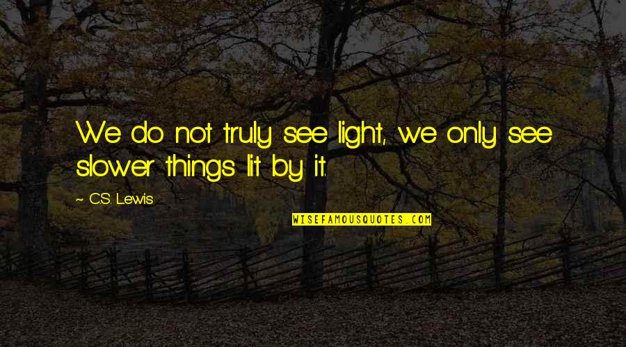 Aa Mastercard Quotes By C.S. Lewis: We do not truly see light, we only