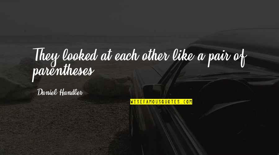 Aaahsome Quotes By Daniel Handler: They looked at each other like a pair