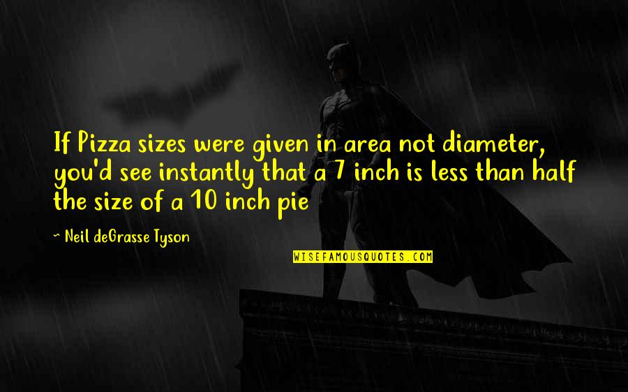 Aaanon Quotes By Neil DeGrasse Tyson: If Pizza sizes were given in area not Aaanon Quotes By Neil DeGrasse Tyson: If Pizza sizes were given in area not