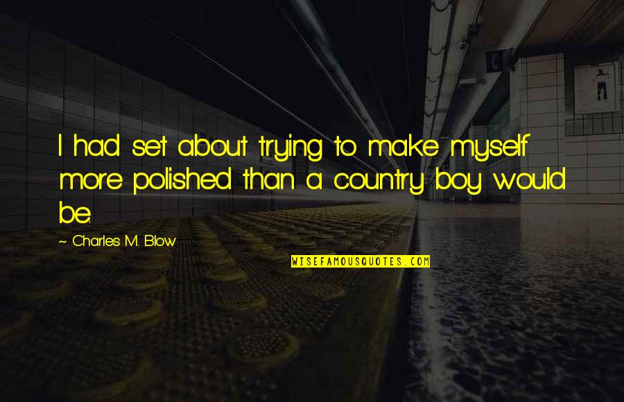 Aacnnti Quotes By Charles M. Blow: I had set about trying to make myself