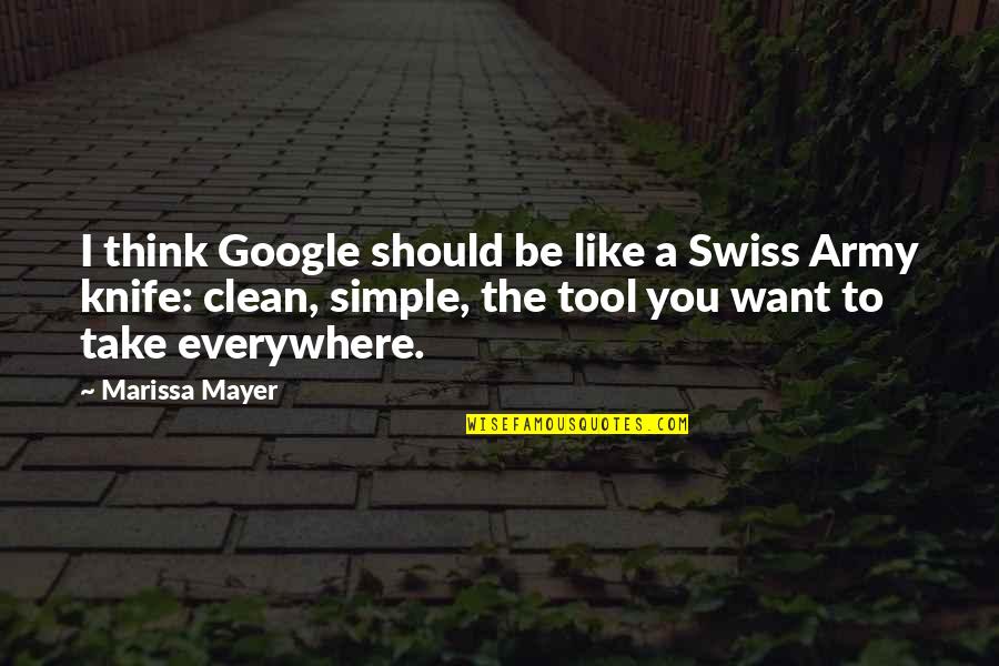 Aafter 6 Quotes By Marissa Mayer: I think Google should be like a Swiss
