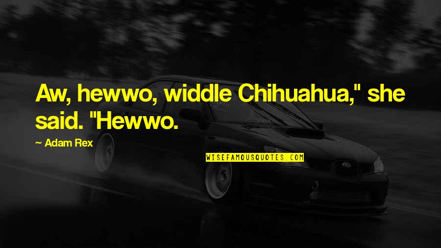 Aap Meri Zindagi Ho Quotes By Adam Rex: Aw, hewwo, widdle Chihuahua," she said. "Hewwo.