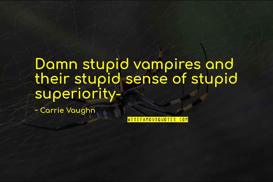 Aaron Kromer Quotes By Carrie Vaughn: Damn stupid vampires and their stupid sense of