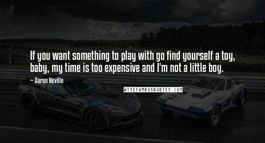 Aaron Neville quotes: If you want something to play with go find yourself a toy, baby, my time is too expensive and I'm not a little boy.