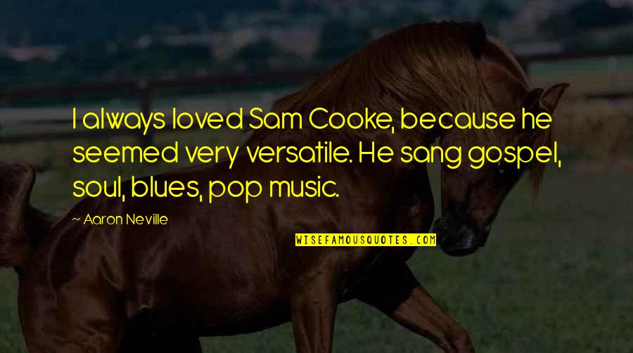 Aaron Neville Quotes By Aaron Neville: I always loved Sam Cooke, because he seemed Aaron Neville Quotes By Aaron Neville: I always loved Sam Cooke, because he seemed