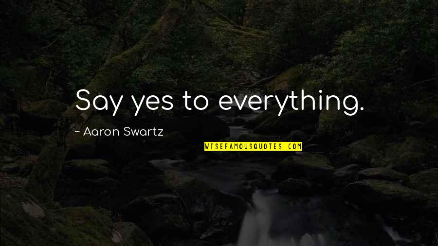 Aaron Swartz Quotes By Aaron Swartz: Say yes to everything.