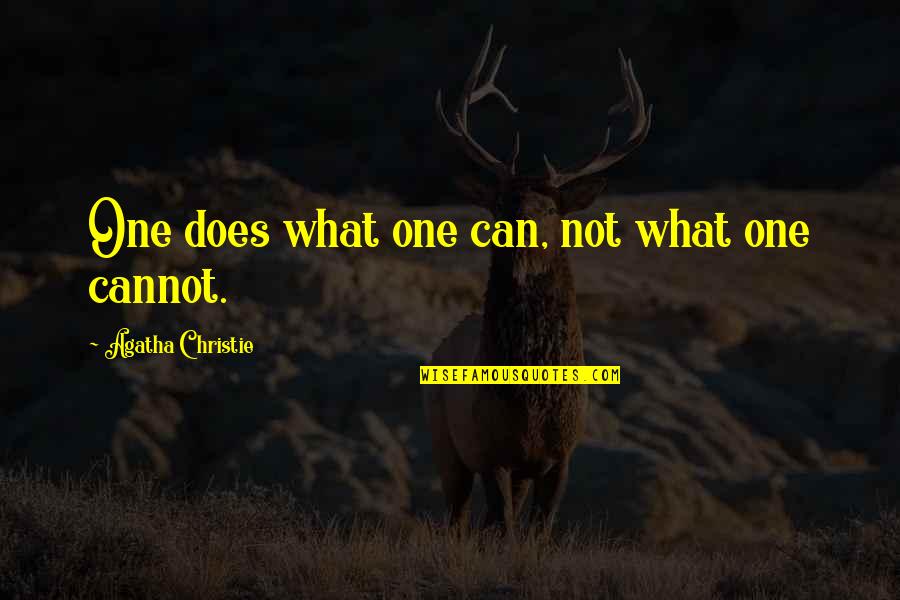 Aaron The Moor Quotes By Agatha Christie: One does what one can, not what one