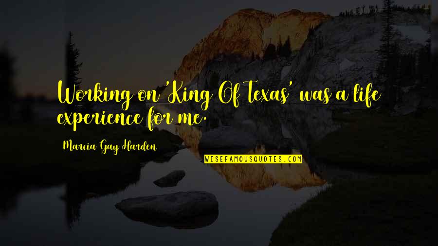 Aaya Quotes By Marcia Gay Harden: Working on 'King Of Texas' was a life Aaya Quotes By Marcia Gay Harden: Working on 'King Of Texas' was a life