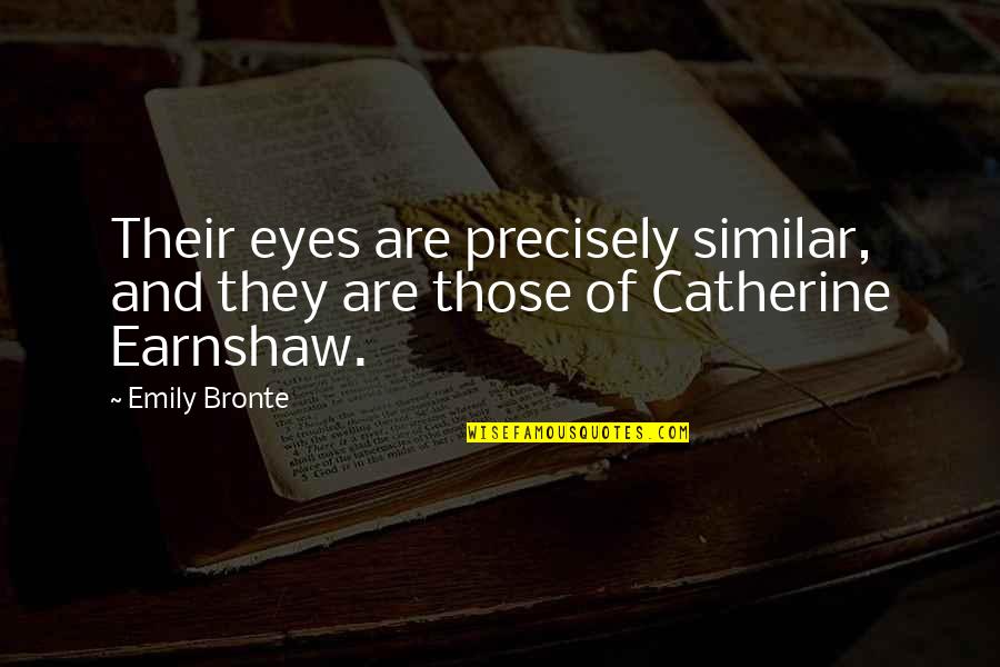 Ab'acot Quotes By Emily Bronte: Their eyes are precisely similar, and they are