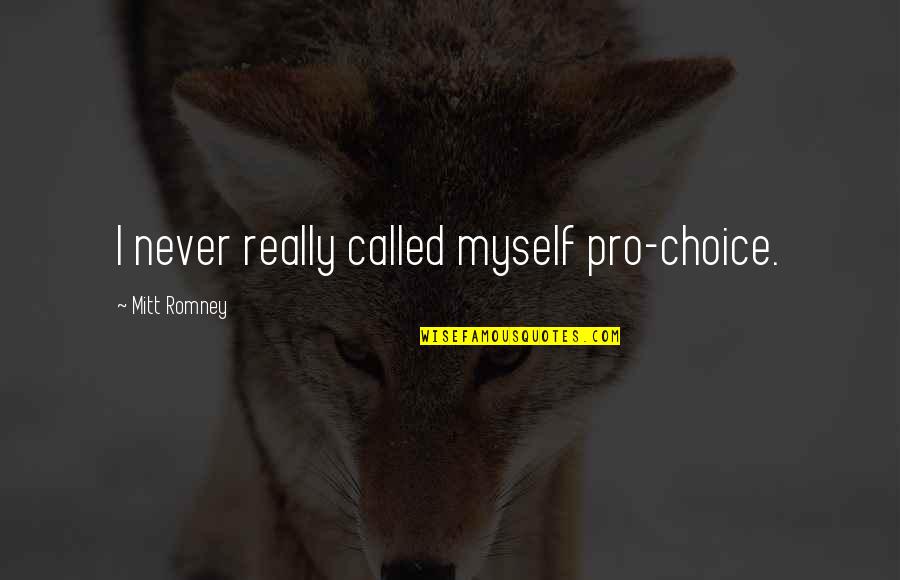 Abaddon Quotes By Mitt Romney: I never really called myself pro-choice.