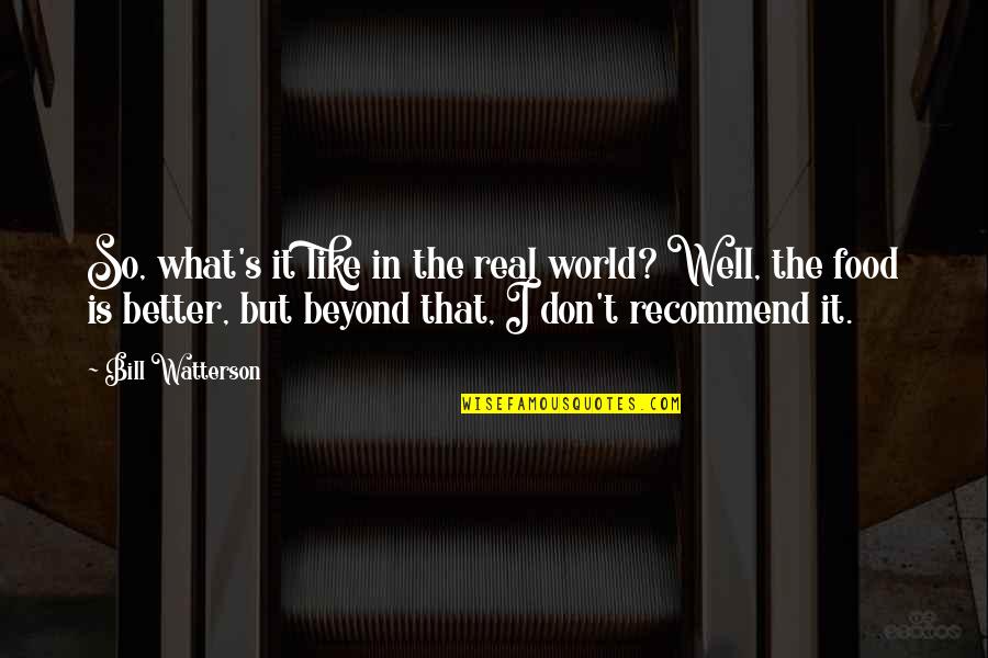 Abadi Quotes By Bill Watterson: So, what's it like in the real world? Abadi Quotes By Bill Watterson: So, what's it like in the real world?