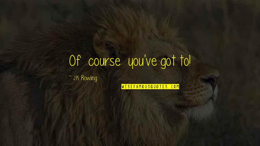 Abandoned Animals Quotes By J.K. Rowling: Of course you've got to!