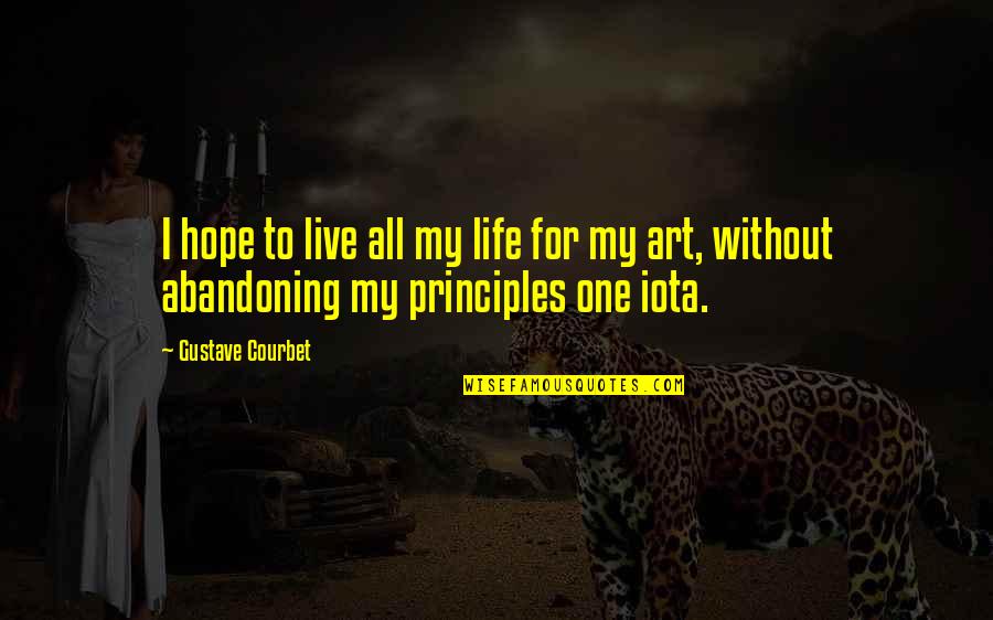 Abandoning Quotes By Gustave Courbet: I hope to live all my life for