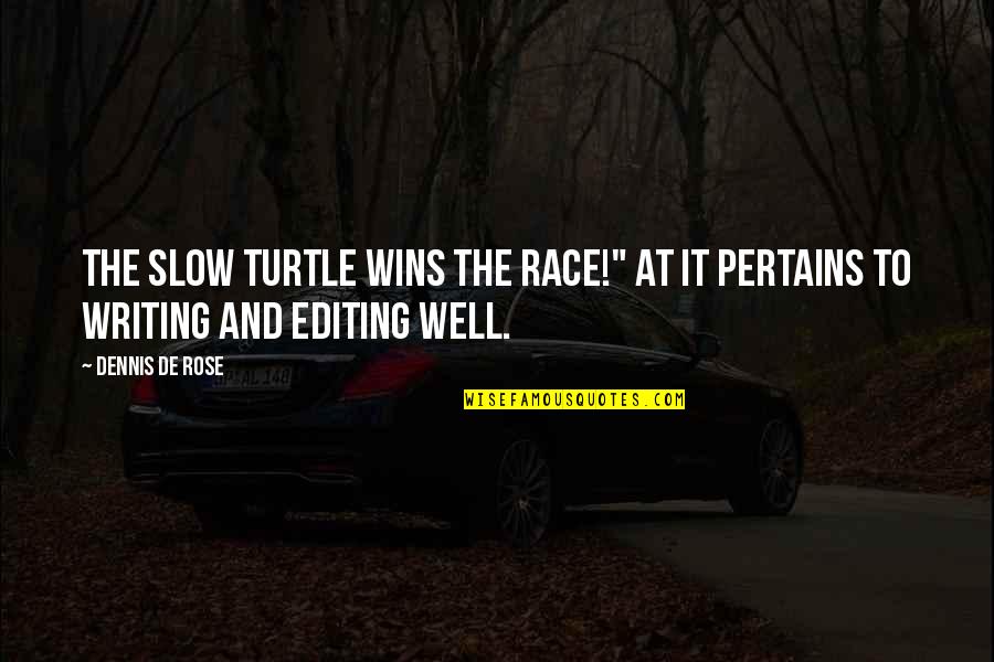 Abandoning Your Family Quotes By Dennis De Rose: The slow turtle wins the race!" at it