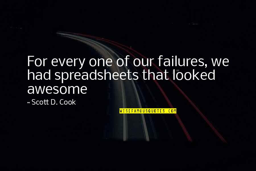 Abashed Crossword Quotes By Scott D. Cook: For every one of our failures, we had