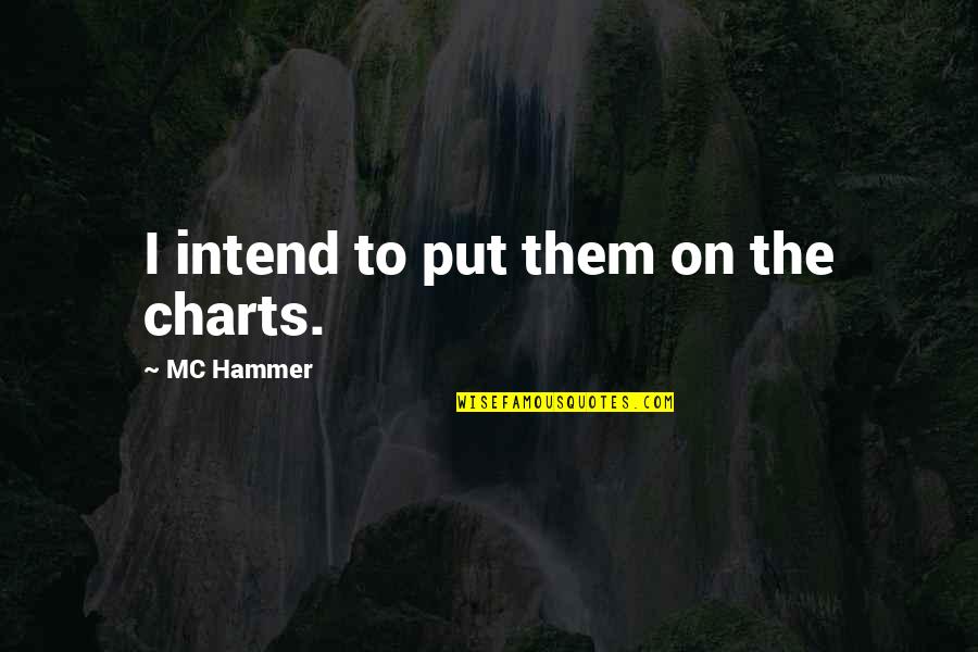 Abated Quotes By MC Hammer: I intend to put them on the charts.