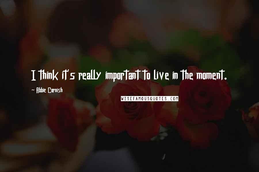 Abbie Cornish quotes: I think it's really important to live in the moment.