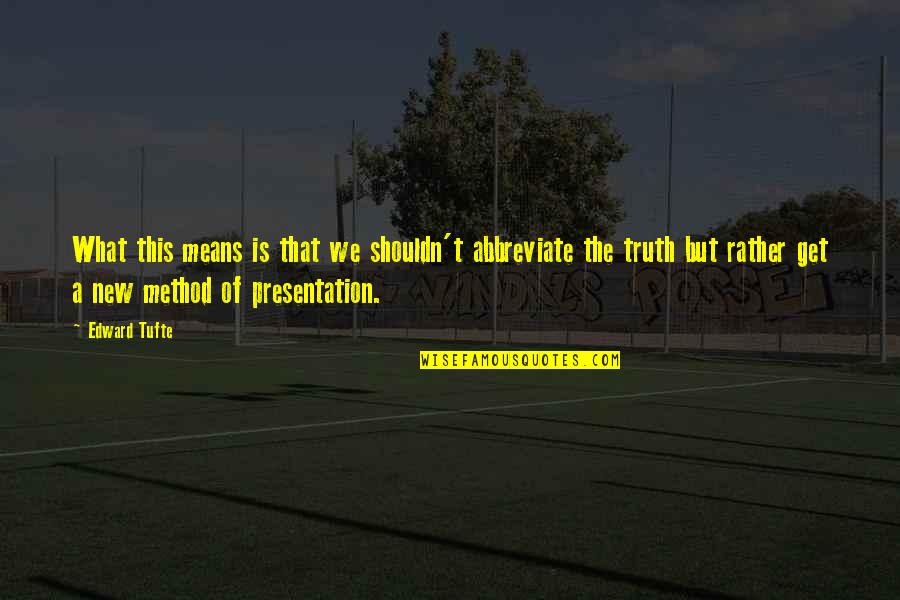 Abbreviate Quotes By Edward Tufte: What this means is that we shouldn't abbreviate Abbreviate Quotes By Edward Tufte: What this means is that we shouldn't abbreviate