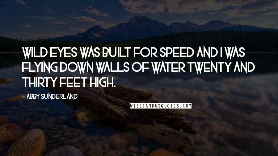 Abby Sunderland quotes: Wild Eyes was built for speed and I was flying down walls of water twenty and thirty feet high.