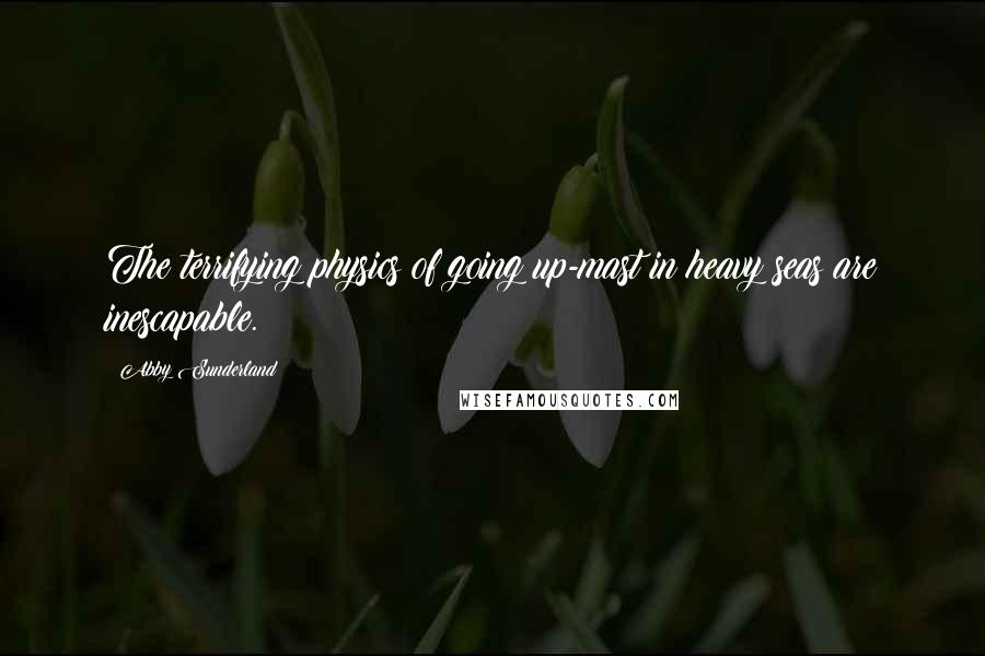 Abby Sunderland quotes: The terrifying physics of going up-mast in heavy seas are inescapable.